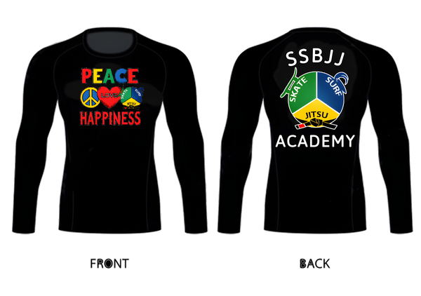 SSBJJ "Peace, Love, Happiness" Rash Guard